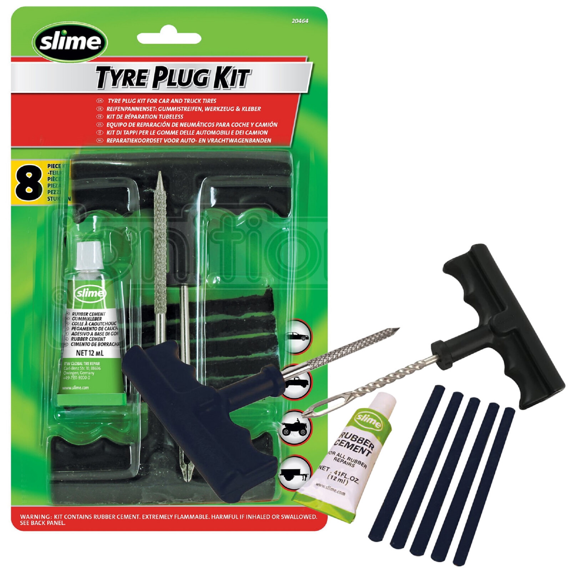 Фото Ремонтный набор для бескамерных покрышек, Slime Tire Plug Kit