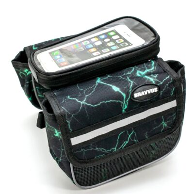 фото - Велосумка на раму, з відділенням під чорний смартфон з блакитним BRAVVOS QL-012