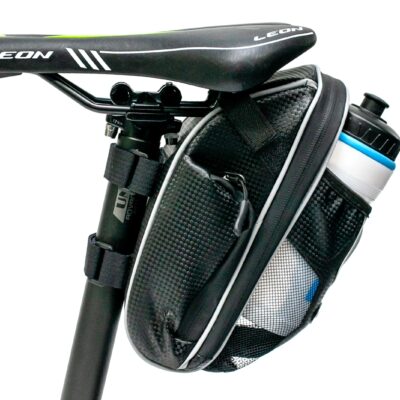 фото - Велосумка під сідло з відділенням під пляшку чорний з білим BRAVVOS AZ-400
