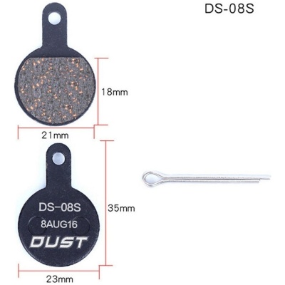 фото - Колодки гальмiвнi полуметал DUST DS-08S Пiдходить пiд дисковi гальма Shimano TEKTRO IOX，Lyra, Novella