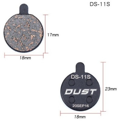 фото - Колодки тормозные полуметалл disc DUST DS-11S Alhonga, ZOOM DB250/350/450/550