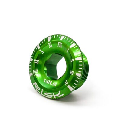 фото - Гайка для шатуна Shimano з інтегр. віссю AL М20 зелена RISK