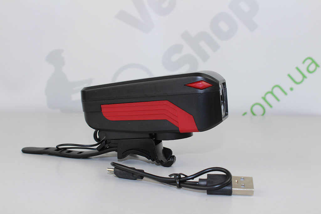 фото - Свет перед. BC-FL1552 350лм питания Li-on 2000mAh с эл звонком 120дБ USB Pl
