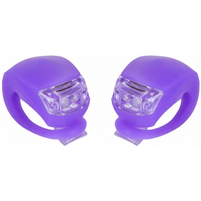 фото - Мигалка 2шт BC-RL8001 белый+красный свет LED силиконовый (фиолетовый корпус)