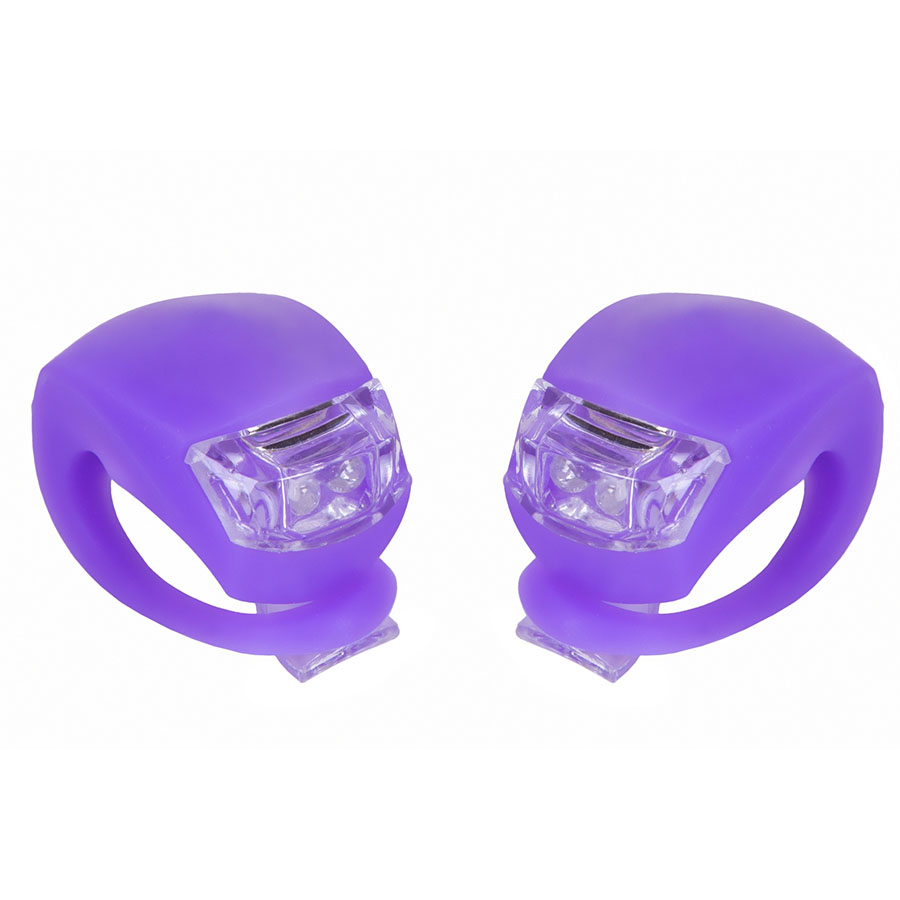 Фото Мигалка 2шт BC-RL8001 белый+красный свет LED силиконовый (фиолетовый корпус)