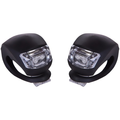 фото - Мигалка задня 2шт BC-RL8001 біле + червоне світло LED силіконовий (черный корпус)