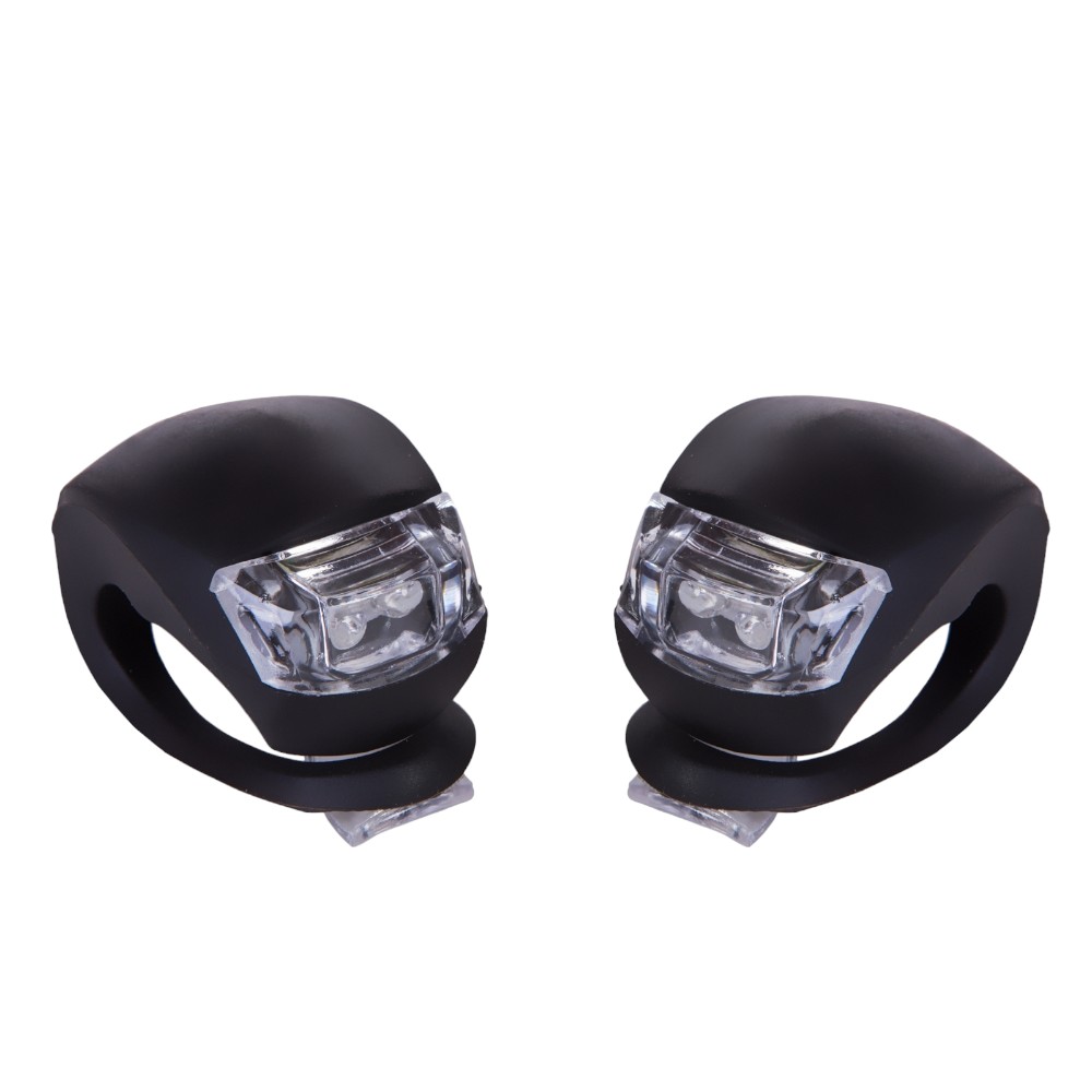 Фото Мигалка 2шт BC-RL8001 белый+красный свет LED силиконовый (черный корпус)