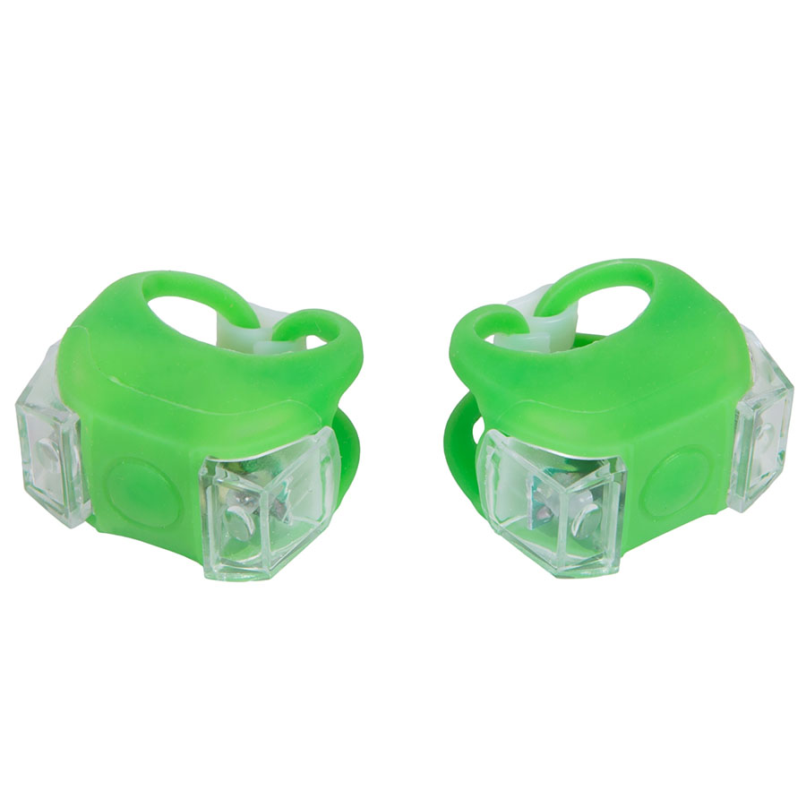 Фото Мигалка 2шт BC-RL8002 белый+красный свет LED силиконовый (зеленый корпус)