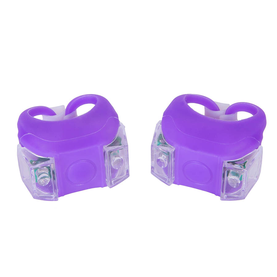 Фото Мигалка 2шт BC-RL8002 белый+красный свет LED силиконовый (фиолетовый корпус)