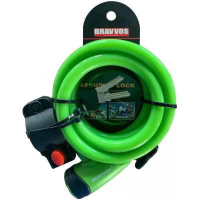 Замок BRAVVOS LOC-065-110 на ключі із сталевим тросом 12mmX1500mm