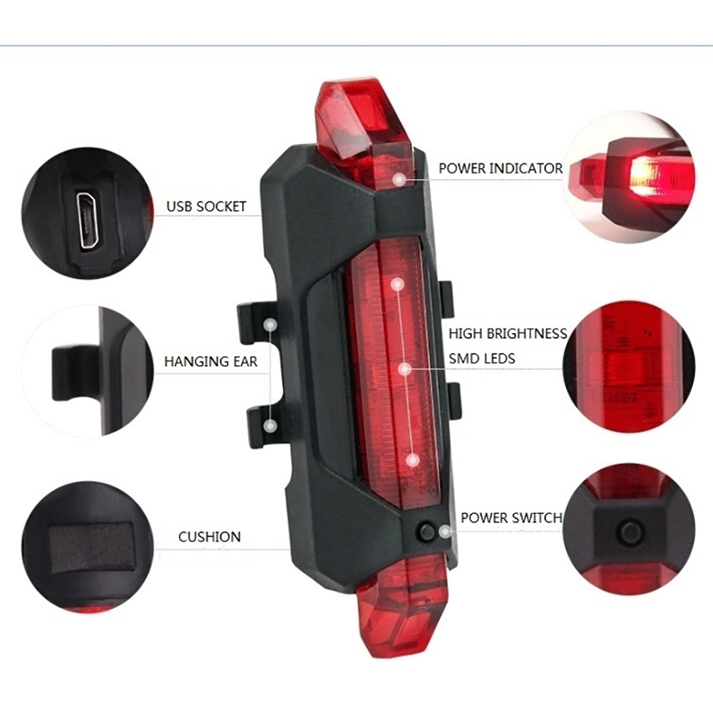 Фото Ліхтар габаритний задній BC-TL5411 5 світлодіодів USB (красный)