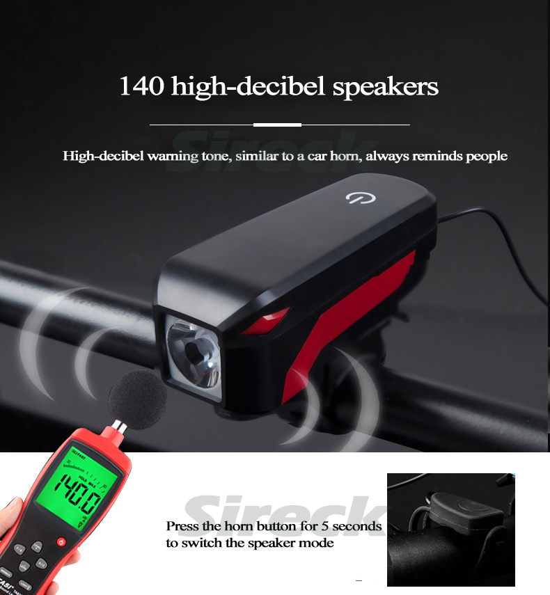 фото - Свет перед. BC-FL1552 350лм питания Li-on 2000mAh с эл звонком 120дБ USB Pl