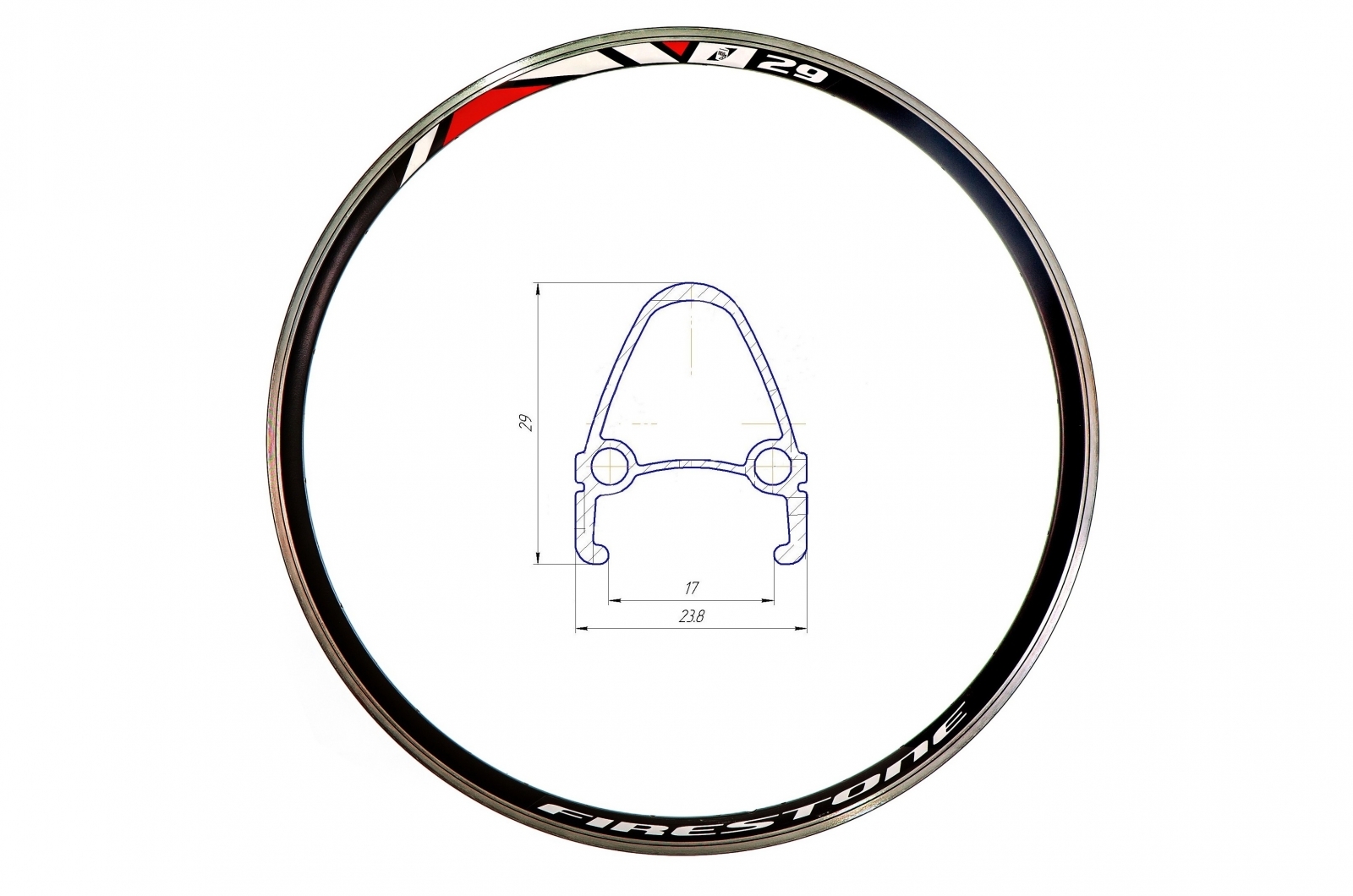 Фото Обод 28″ Al 36H 14G двуст. СNC ED HLQC-04 под V-br