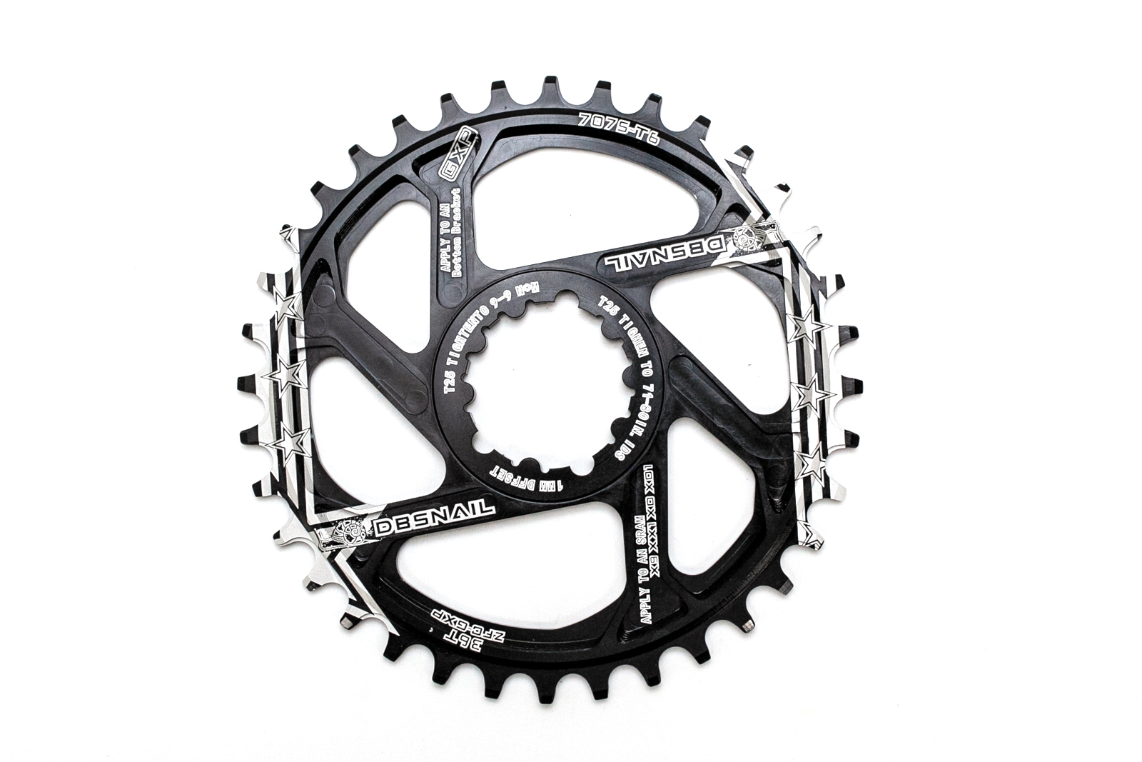 Фото Звезда-неспадайка к шатуну NW AL 36T GXP (SRAM) offset 1mm SNAIL (черн.)
