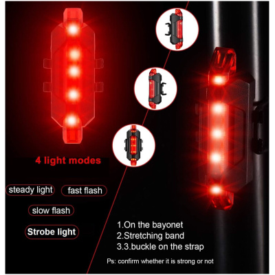 фото - Ліхтар габаритний задній BC-TL5411 5 світлодіодів USB (красный)