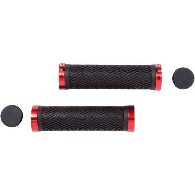 фото - Грипсы PVC L130mm с Al черным замком черно-красный HL-G240