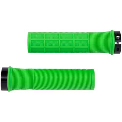 фото - Грипсы PVC L130mm с Al черным замком салатно-черный HL-G241