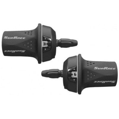 фото - Ручки перемикання лів + прав SUN RACE M21 (чорні з сірим) R6/L3, індексні