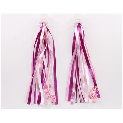 фото - Прикраса на кермо Green Cycle GCS-552 тканинні смужки з акриловими намистинами