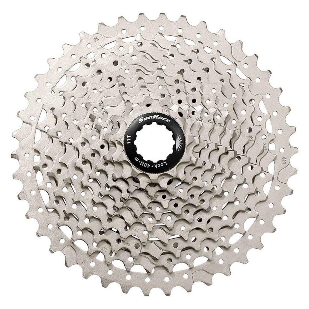 Касета інд. 10-k 11-42T SUN RACE MTB MS2 алюмінієвий павук, Metallic Silver