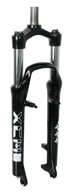 Вилка 26 "Suntour XCM P шток 28,6мм сталева, хід 100, чорна глянсова