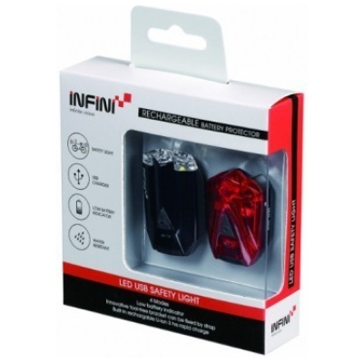 фото - Комплект блималок Infini LAVA I-260WR1, 4 режими, USB кабель, з крiпл.