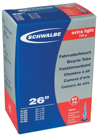 фото - Камера 26″ (40/60×559) Schwalbe SV14 60мм Extra Light EK