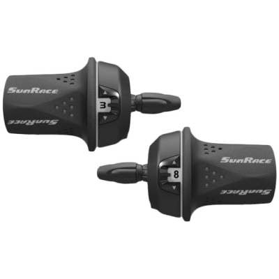 фото - Ручки перемикання лів + прав SUN RACE M21 (чорні з сірим) R8/L3, індексні