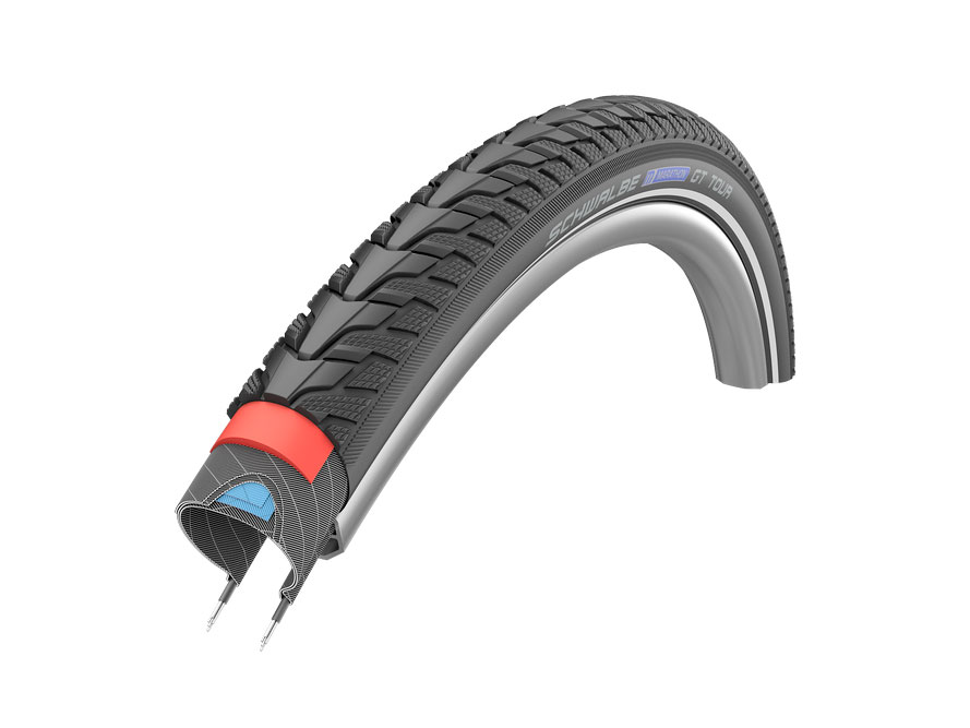 Фото Покришка 28×1.75 (47-622) Schwalbe MARATHON GT TOUR Perf DualGuard TwinSkin B/B + RT HS485 EC, 67EPI 33B