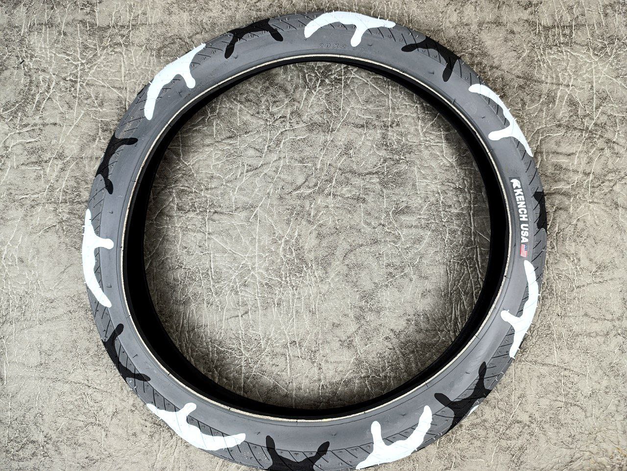 фото - Покришка BMX 20″ х 2.4 камуфляж білий