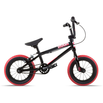 фото - Велосипед 12" Stolen AGENT 13.25" 2021 BLACK W/ DARK RED TIRES