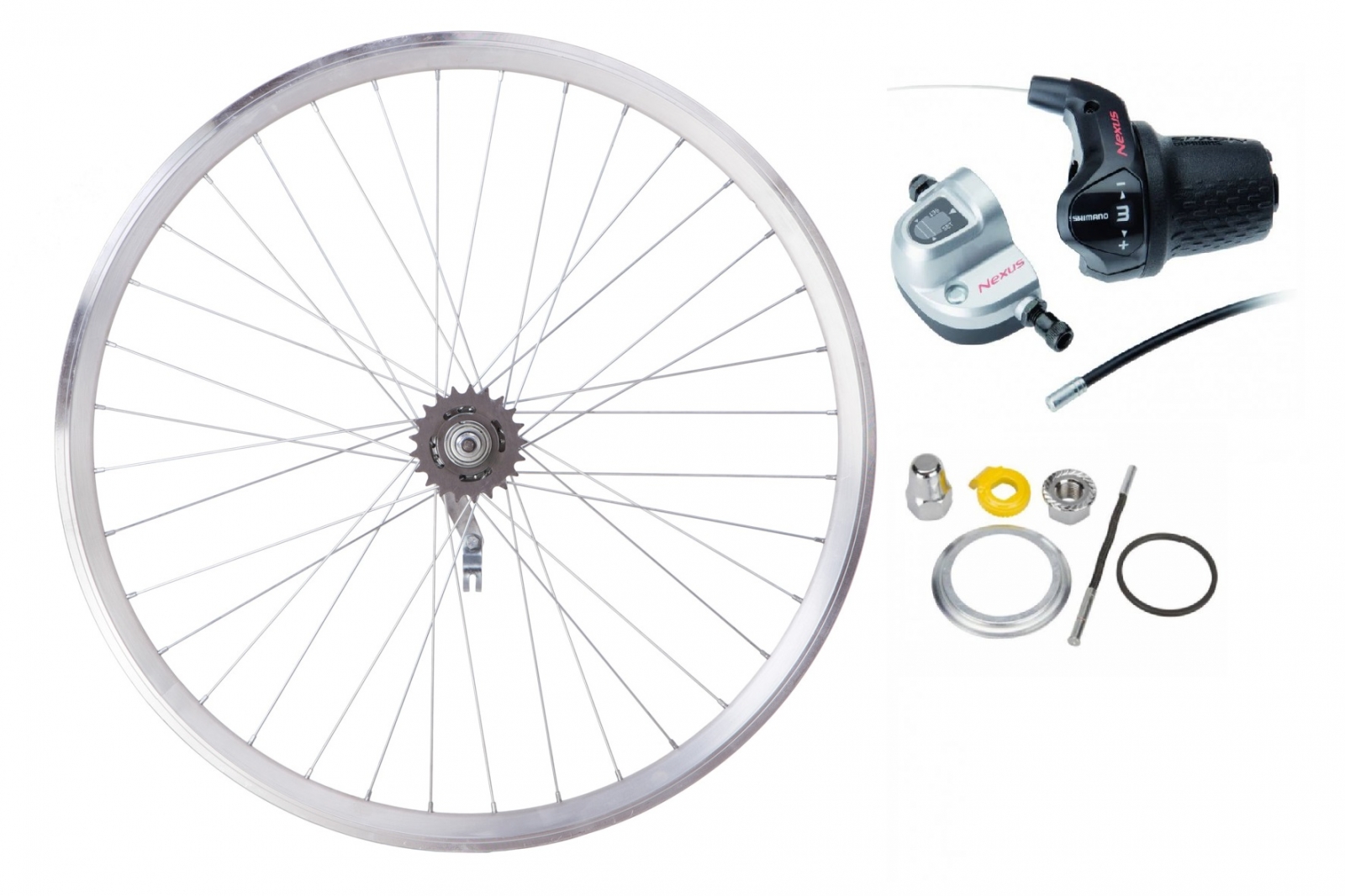 Колесо задн. VLT 26" AL 36H двост. silver; Втулка SHIMANO NEXUS Inter-3 з комплектом