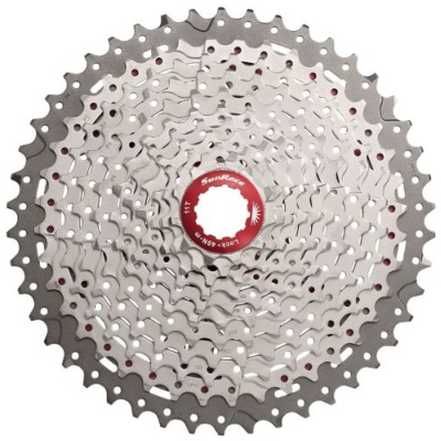 фото - Касета інд. 11-k 11-46T SUN RACE MX8 MTB, алюмінієвий павук, Metallic Silver