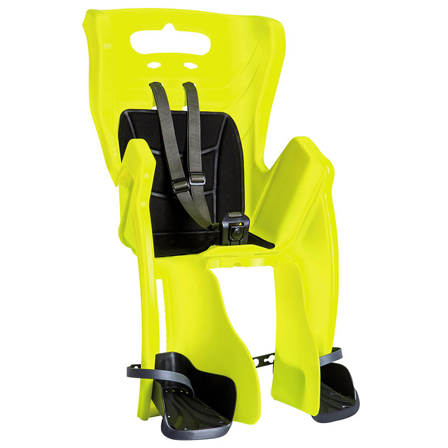 Детское велосипедное кресло на раму Bellelli Little Duck Standard Multifix неоново-желтое с черной подкладкой (Hi Vision)