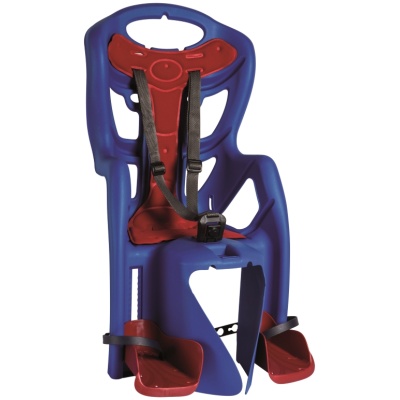 фото - Сидіння задн. Bellelli Pepe Сlamp (на багажник) до 22кг, синє з червоною підкладкою