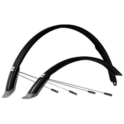 фото - Комплект крыльев 28" SIMPLA Ubiquit SDL 45mm, с брызговиками, чёрные