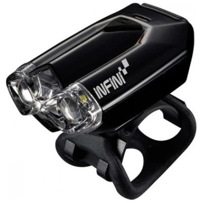 фото - Блималка передня Infini LAVA I-260W-Black, 2 світлодіоди, 4 режими, USB кабель, з кріпл.