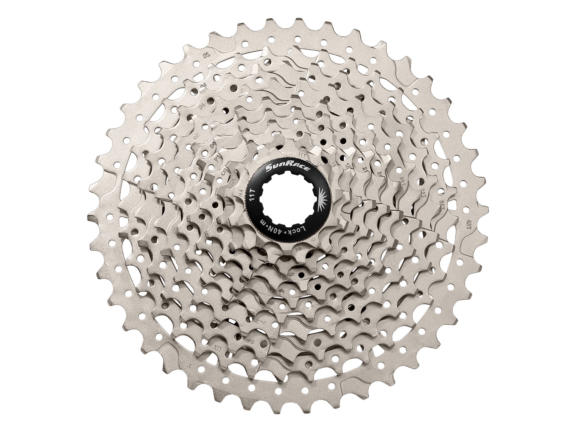 Касета інд. 10-k 11-46T SUN RACE MS2 MTB, сталевий павук, Metallic Silver