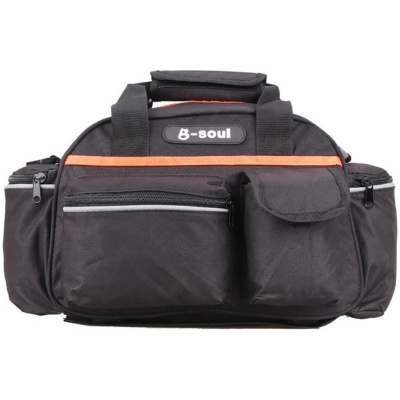 фото - Велосумка на багажник BC-BG163 40 * 16 * 21cm 15L чорно-помаранчевий