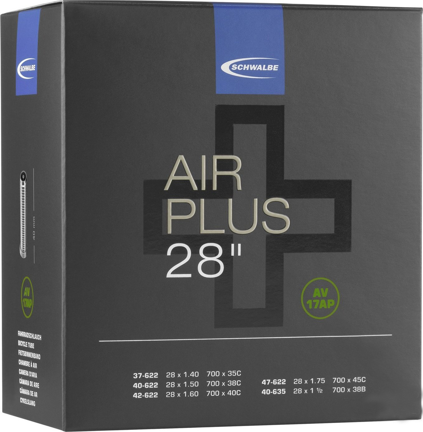 Фото Камера 28" x1.90" (37/47-622/635) Schwalbe AV17AP AIR PLUS IB AGV 40mm