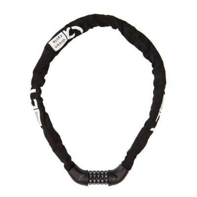 фото - Замок Green Cycle GLK-361 ланцюг 6×100 з інтегрованим кодовим замком на 5 знаків в текстильній обоймі, чорний