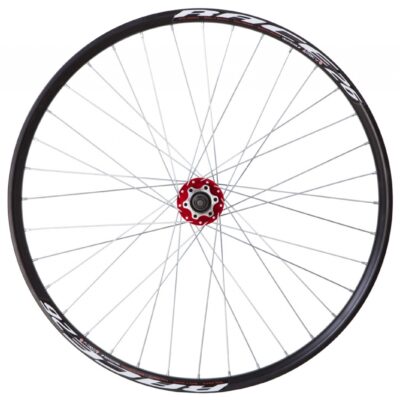 фото - Колесо пров. VLT 26″ AL 36H двост. чорн.; Втулка SHUNFENG SF-A210F під диск., колір червоний, на пром. підшипн.