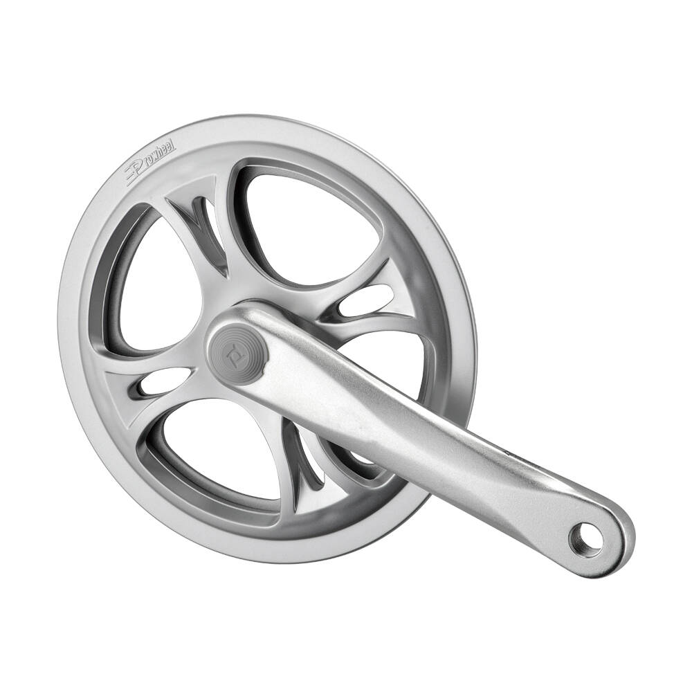 Комплект шатунів PROWHEEL PRO-E48PP, 170mm, 48T, захист ланцюга пластиковий, подвійний, зірки сталь, під квадрат, сріблясті