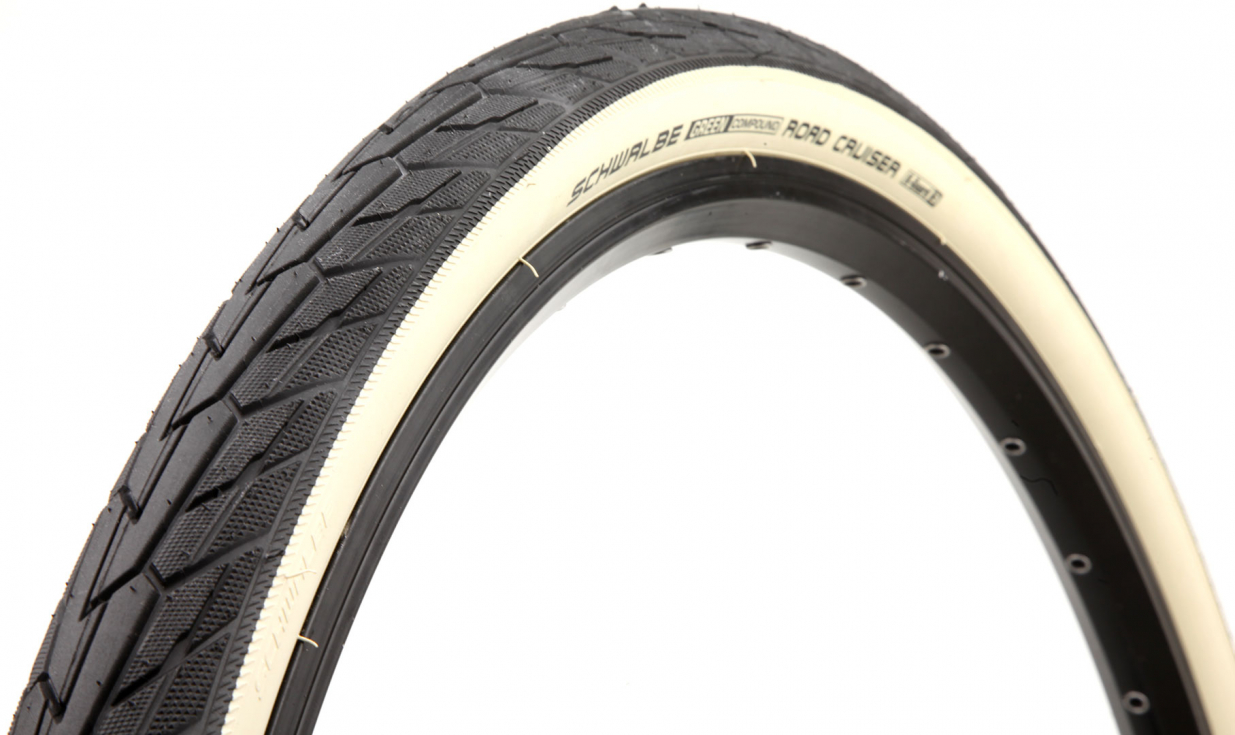 Фото Покришка 26×1.75 (47-559) Schwalbe ROAD CRUISER K-Guard Active B / W HS484 GREEN, 50EPI