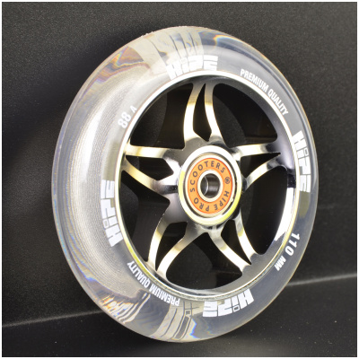 фото - Колесо для трюкового самокату Hipe Star 110мм, chrome/clear