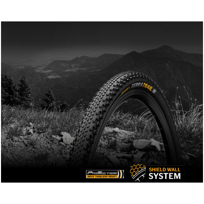 фото - Покрышка бескамерная Continental Terra Trail ShieldWall 28″ | 700 x 35C | 28 x 1.35 черная, складная, skin SL