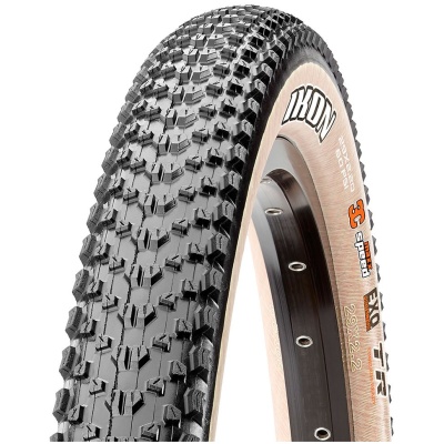 фото - Покришка 26×2.20 Maxxis Ikon, 60TPI, EXO/TR, Foldable, чорна з коричневою боковиною