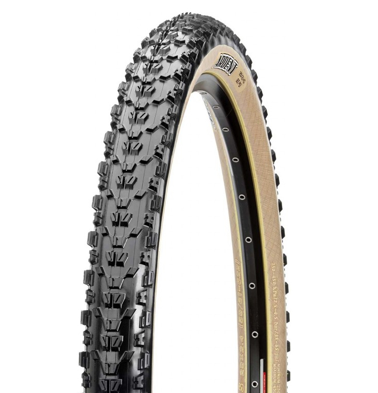 Покришка 27.5x2.25 Maxxis Ardent (56-584) 60TPI, EXO/TR/SKINWALL, Foldable, чорна з коричневою боковиною