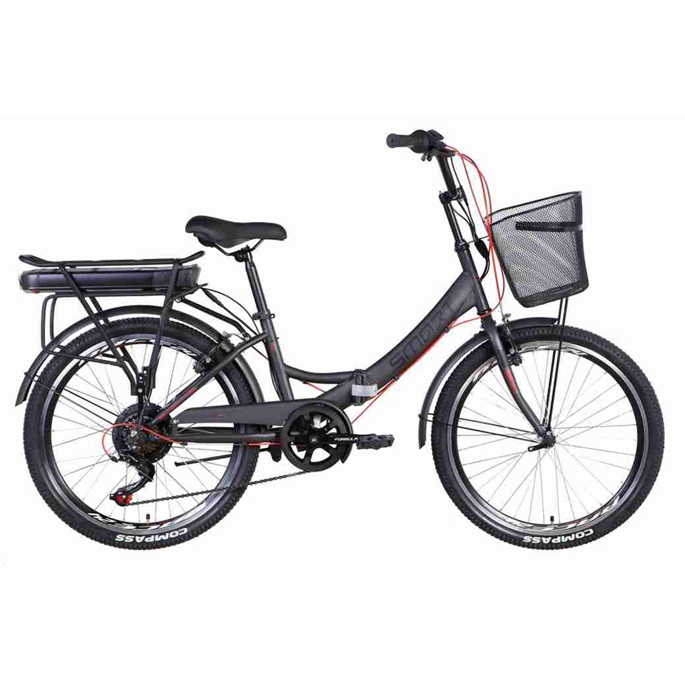 Электровелосипед 24" Formula SMART  350Вт 36В редуктор. задн.привод, 12.5Ач с крепл. к багажн, с корзиной
