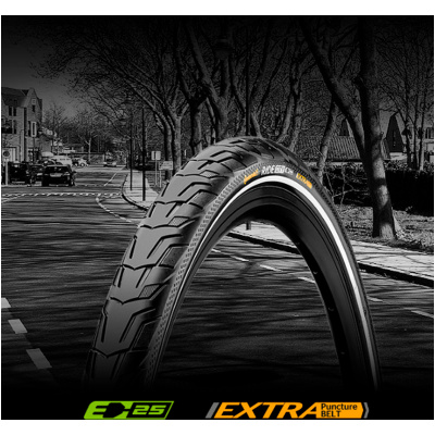 фото - Покришка Continental Ride City 28″ | 700 x 42C (40C) чорна/коричнева, не складана, світловідбивна